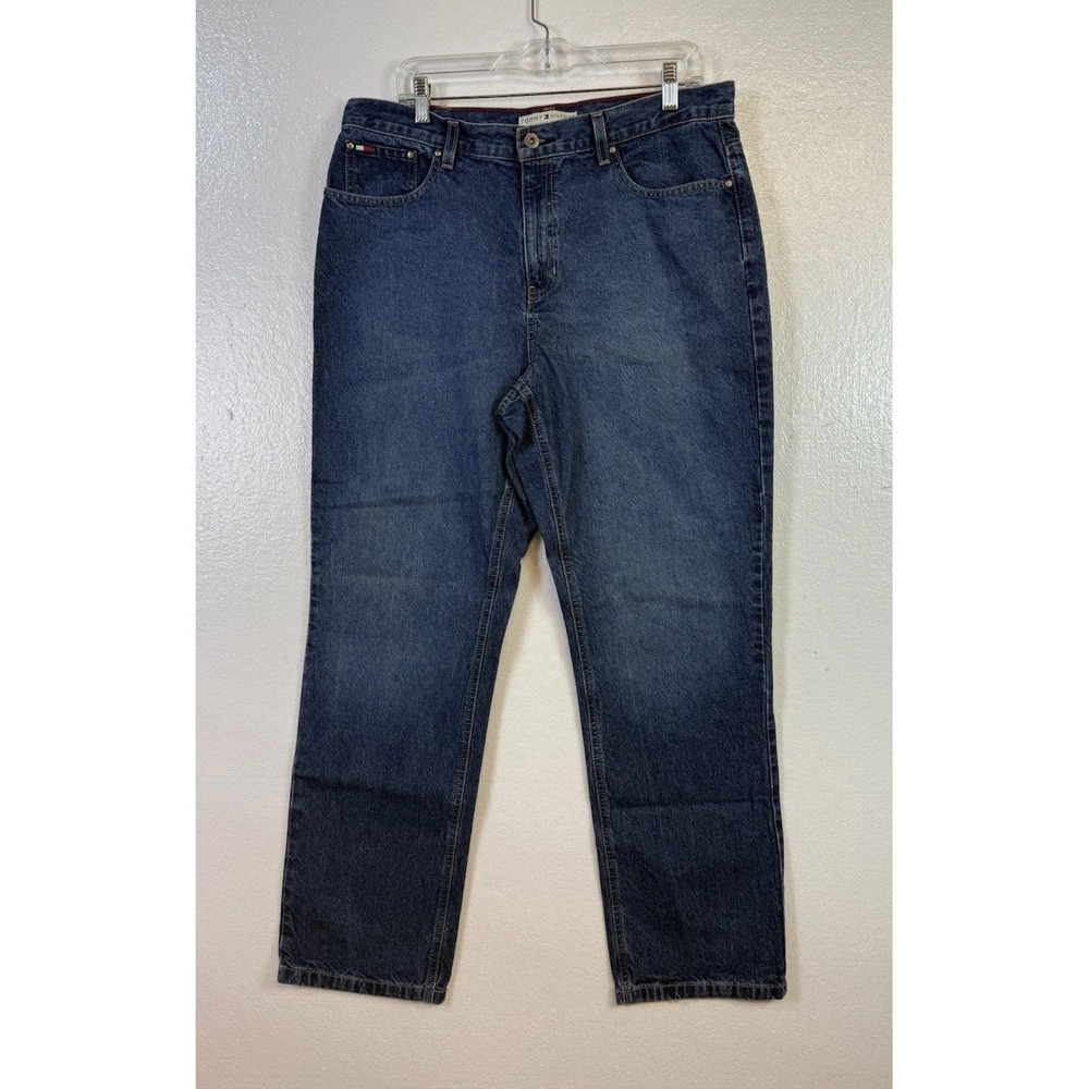 VTG Tommy Hilfiger Womens Jeans Sz 14 Blue Denim‎ Pants Straight 100% Cotton